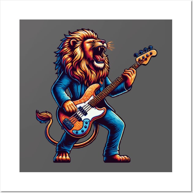 Lion Groove King: Roaring Bass Wall Art by Blended Designs